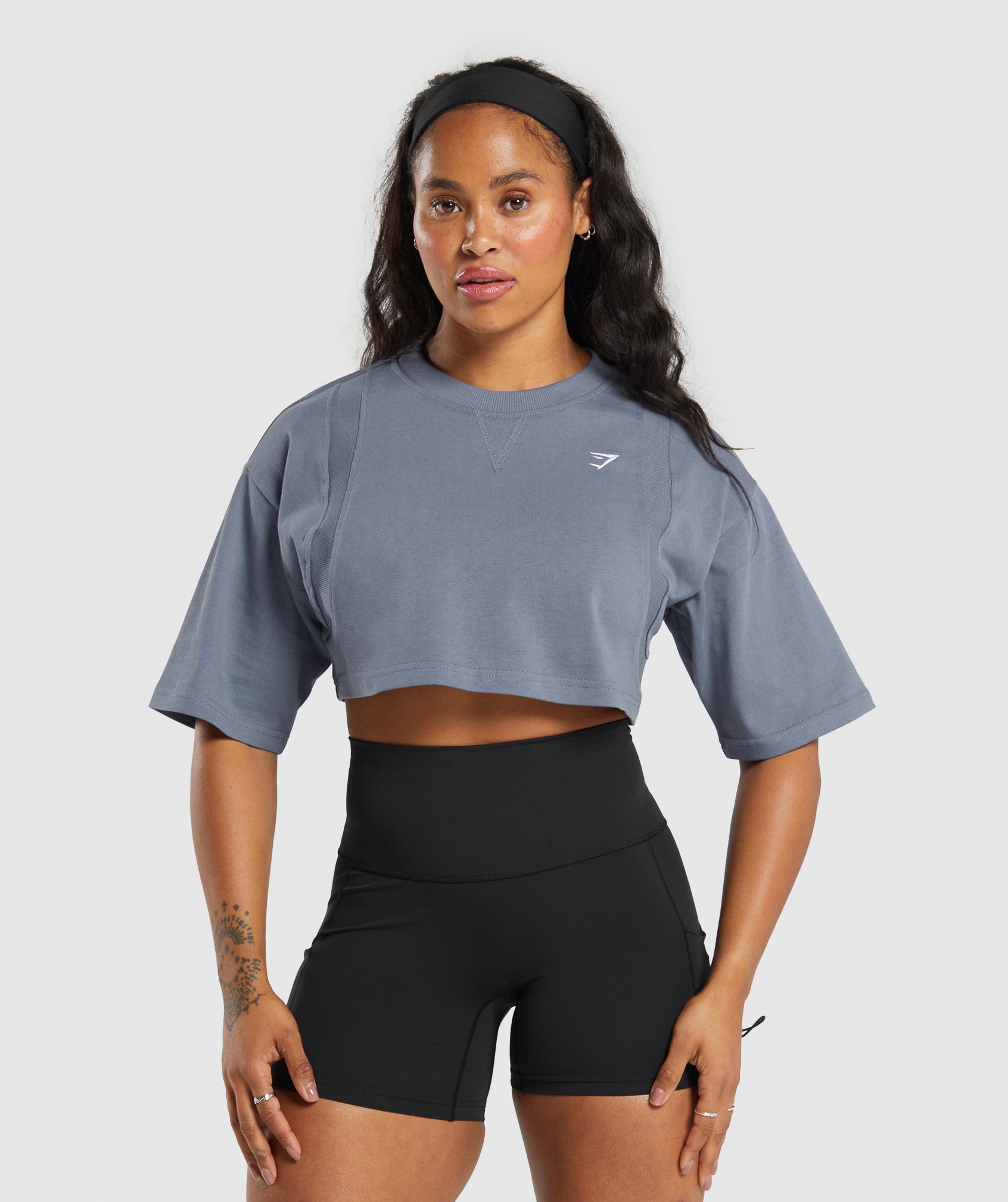 Camiseta corta de algodón de gramaje alto