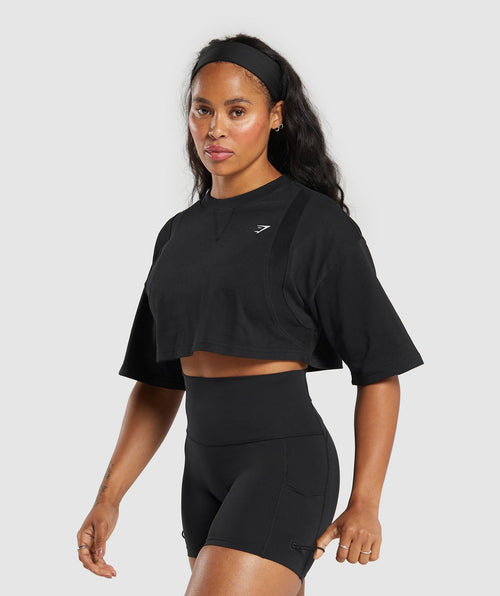 Camiseta corta de algodón de gramaje alto