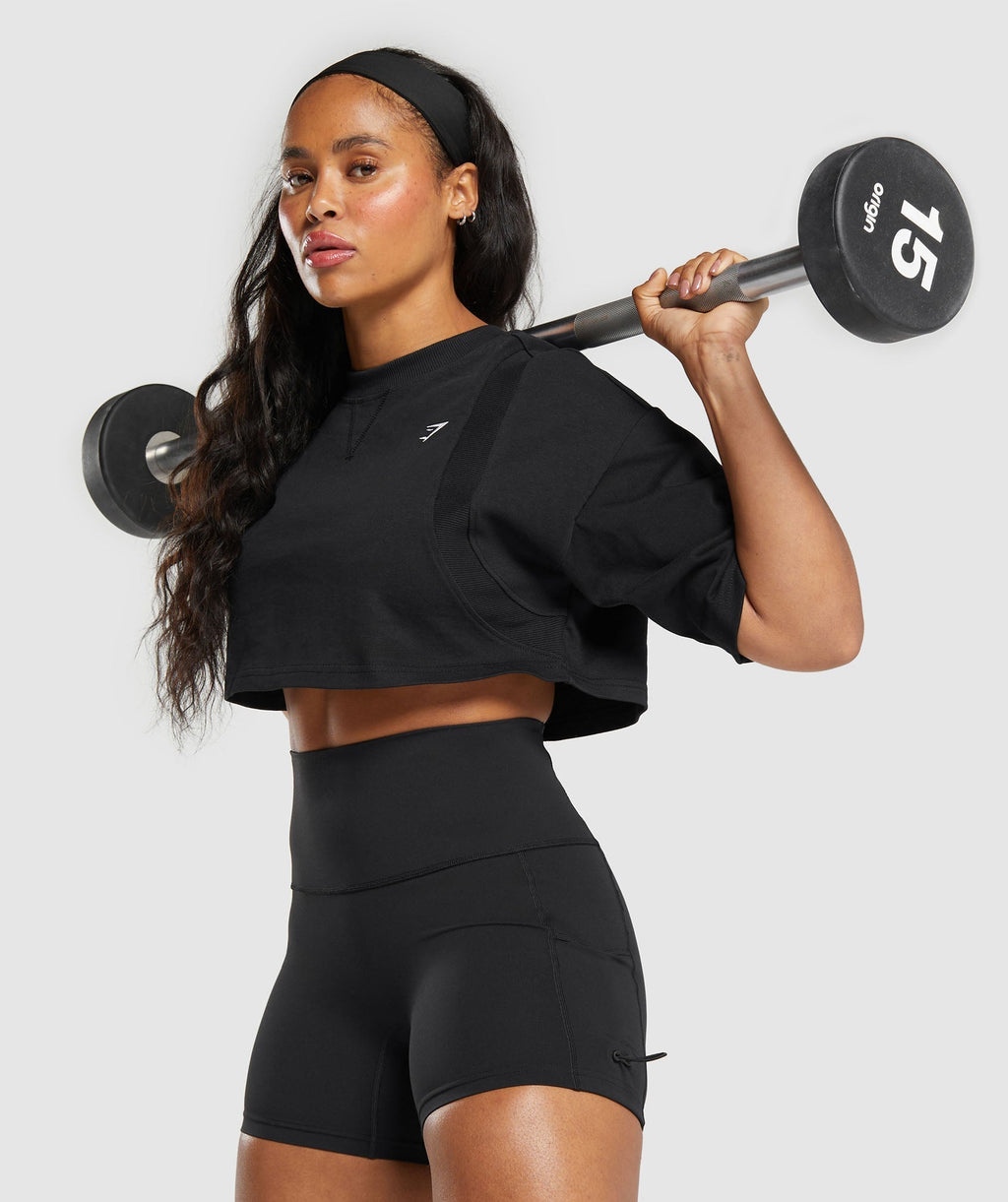 Camiseta corta de algodón de gramaje alto